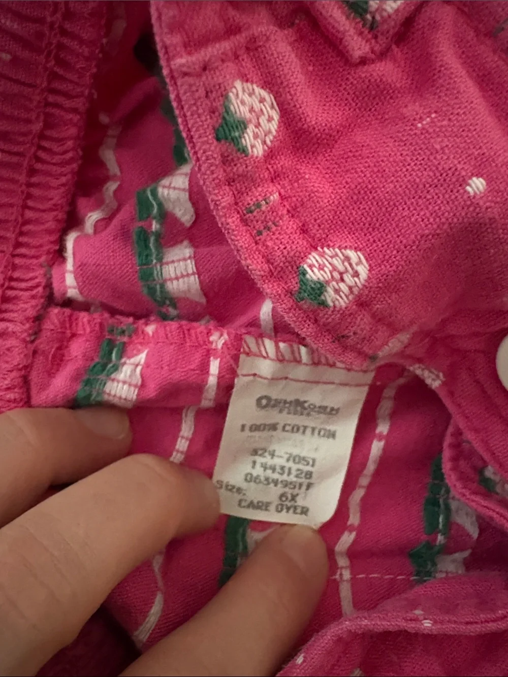 Vintage USA Made OshKosh B'Gosh Strawberry Shorts Girl's Size 6x